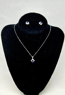 14k W/G Sapphire Diamond Earrings and Pendant - Photo 6