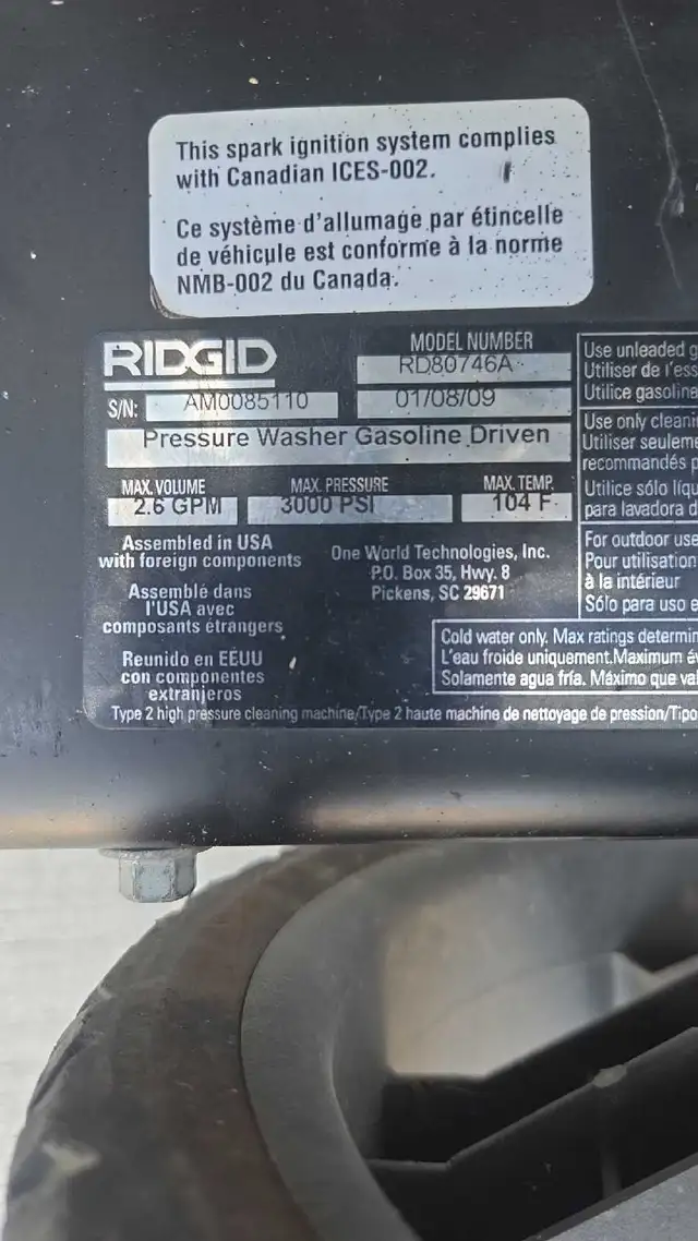 ridgid pressure washer - Photo 4