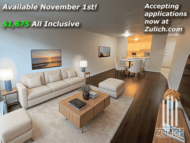 1 Bedroom Zulich Managed Apartment Available July 1st