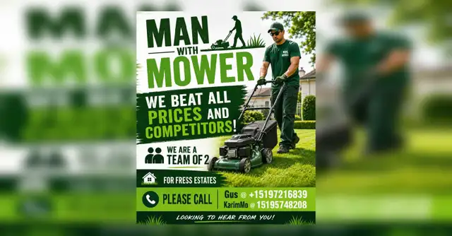 Man with mower