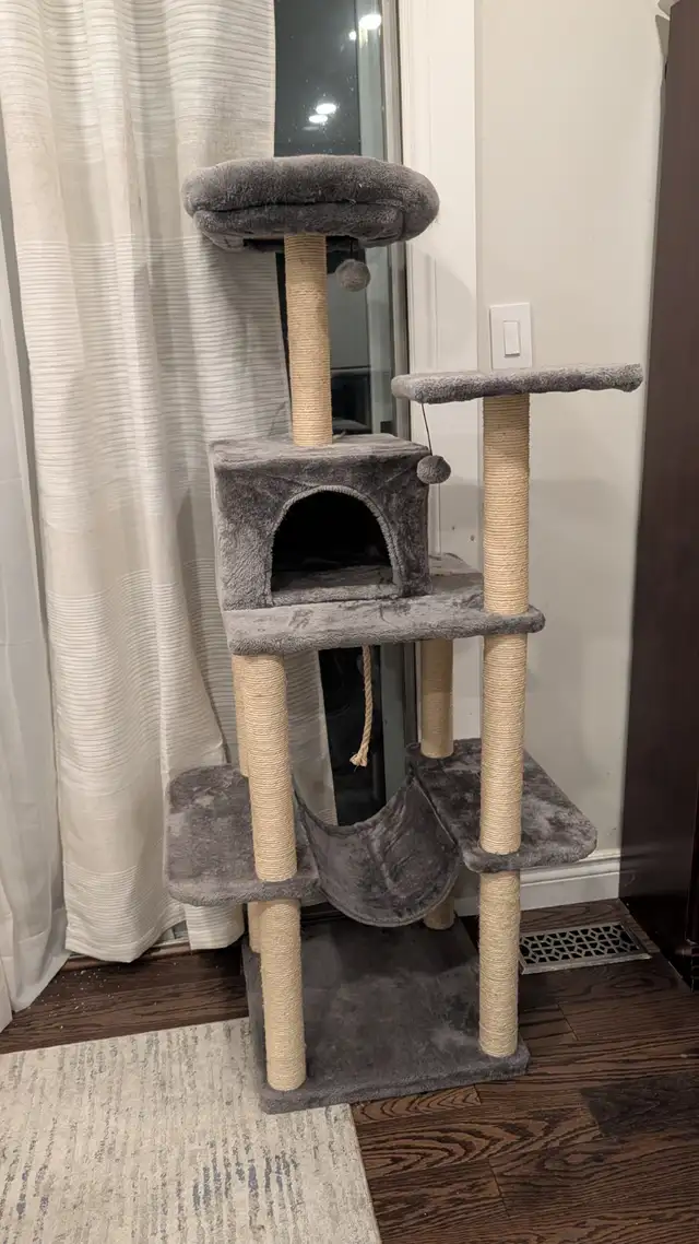 PawHut 54' Multi-Level Cat Tree Tower - Like New Condition - Photo 3