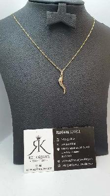 10k yellow gold chain & pendant #400_12