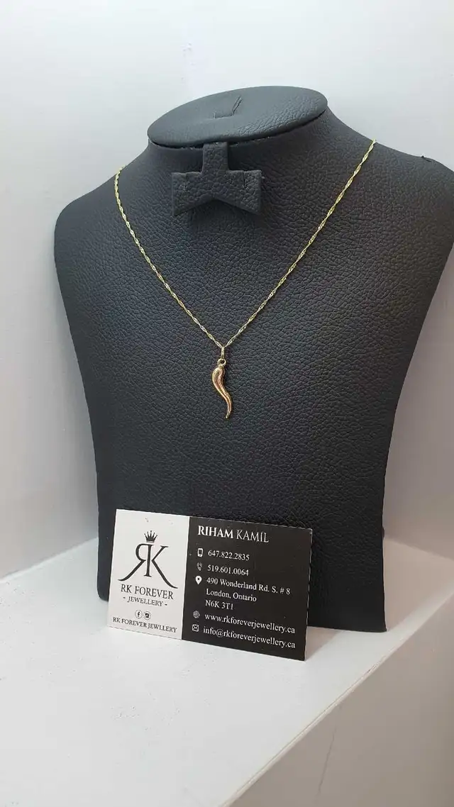 10k yellow gold chain & pendant #400_12 - Photo 2