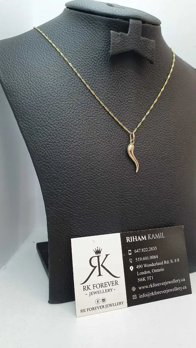 10k yellow gold chain & pendant #400_12 - Photo 3