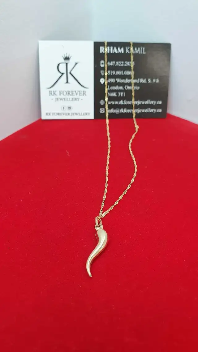 10k yellow gold chain & pendant #400_12 - Photo 4