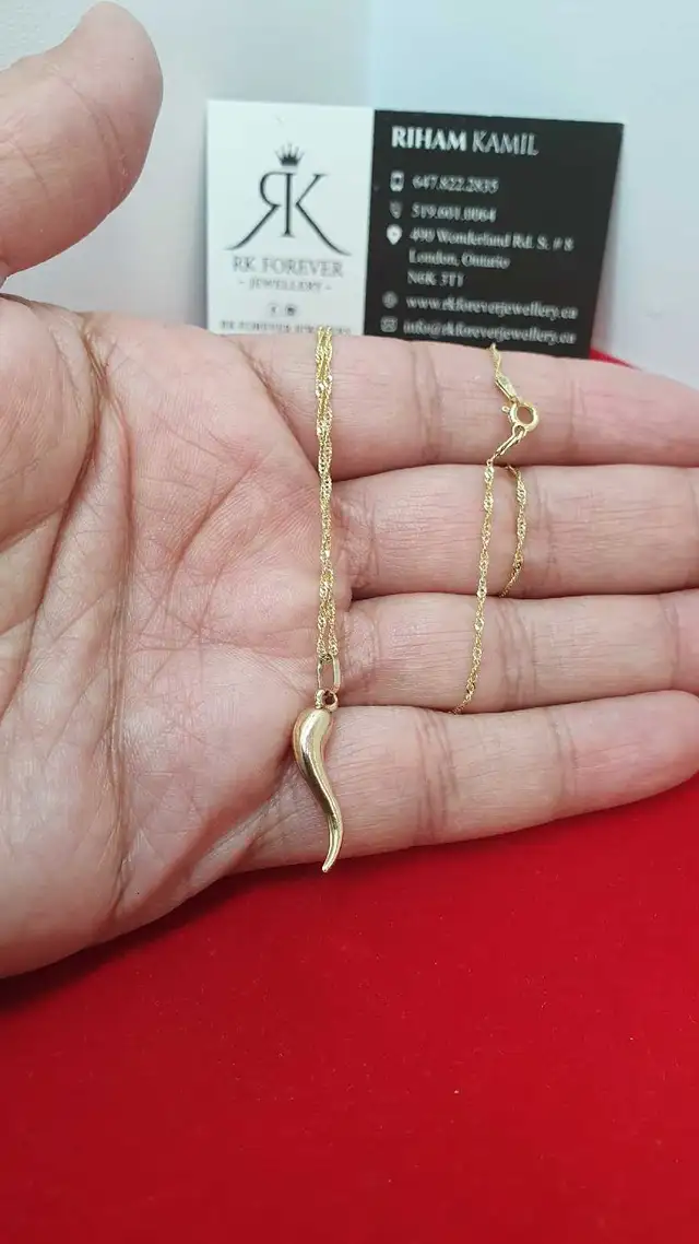 10k yellow gold chain & pendant #400_12 - Photo 5