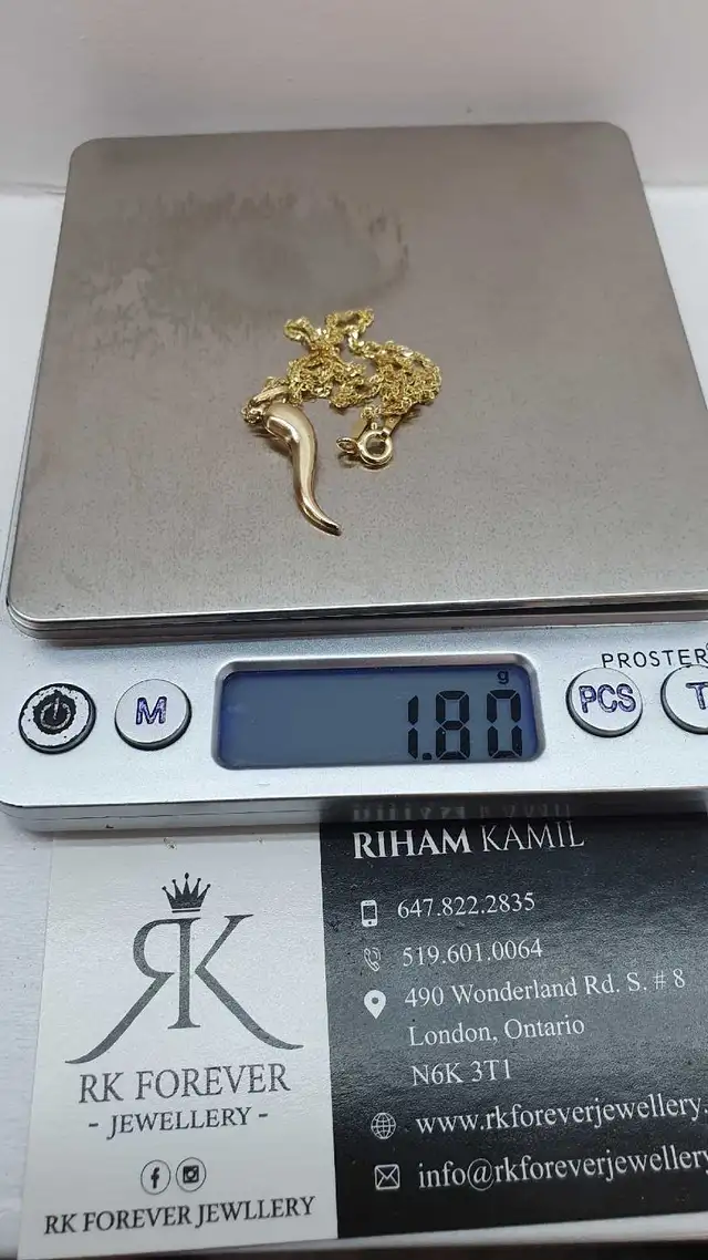 10k yellow gold chain & pendant #400_12 - Photo 6