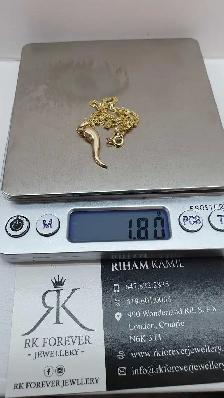 10k yellow gold chain & pendant #400_12 - Photo 6