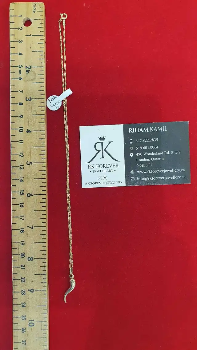 10k yellow gold chain & pendant #400_12 - Photo 7