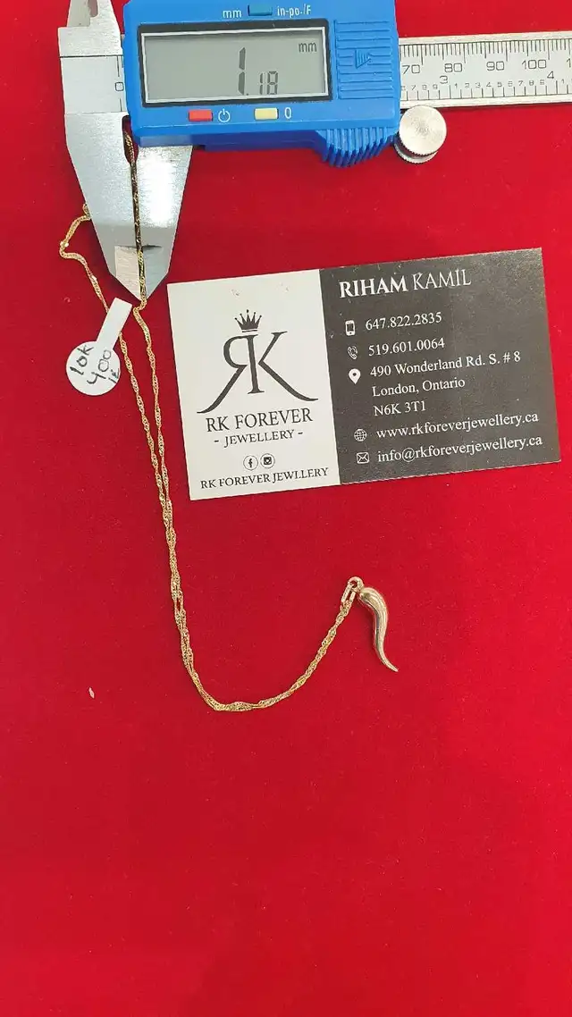 10k yellow gold chain & pendant #400_12 - Photo 8