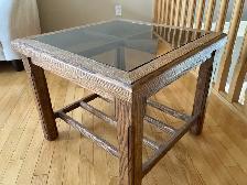 Oak Table with Glass Insert