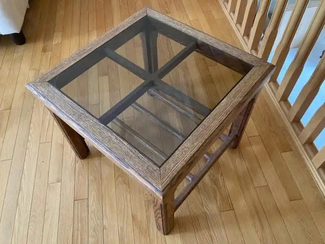 Oak Table with Glass Insert - Photo 2