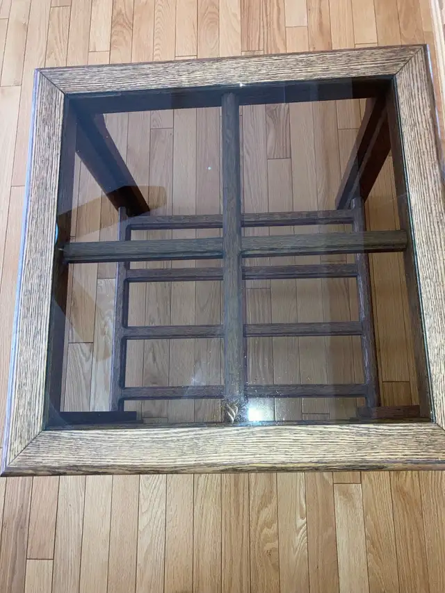 Oak Table with Glass Insert - Photo 4