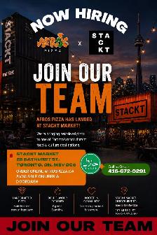 Hiring Sous Chefs for Afros Pizza Location at STACKT Market!