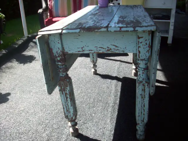 TABLE À PANNEAUX ANTIQUE - Photo 3