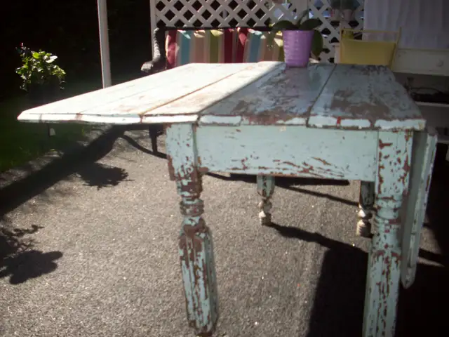 TABLE À PANNEAUX ANTIQUE - Photo 4