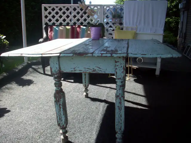 TABLE À PANNEAUX ANTIQUE - Photo 5