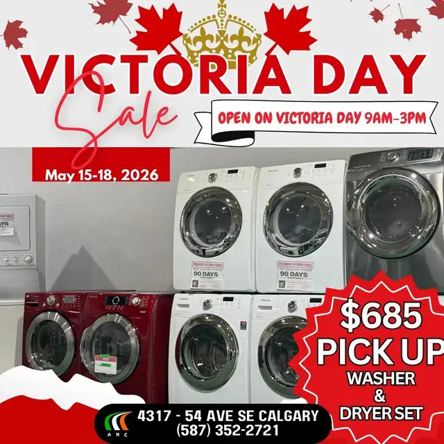Victoria Day Liquidation Sale on Reconditioned Washer & Dryer