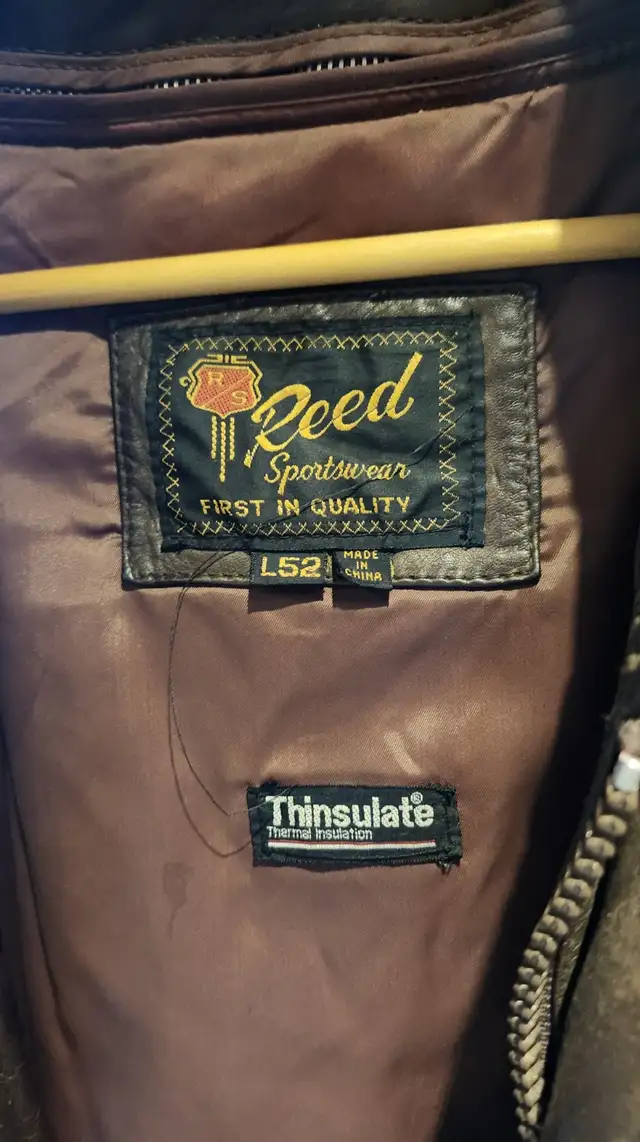 REED MEN’S REAL LEATHER JACKET – 2XL (52 LONG) – BROWN – $50 - Photo 5