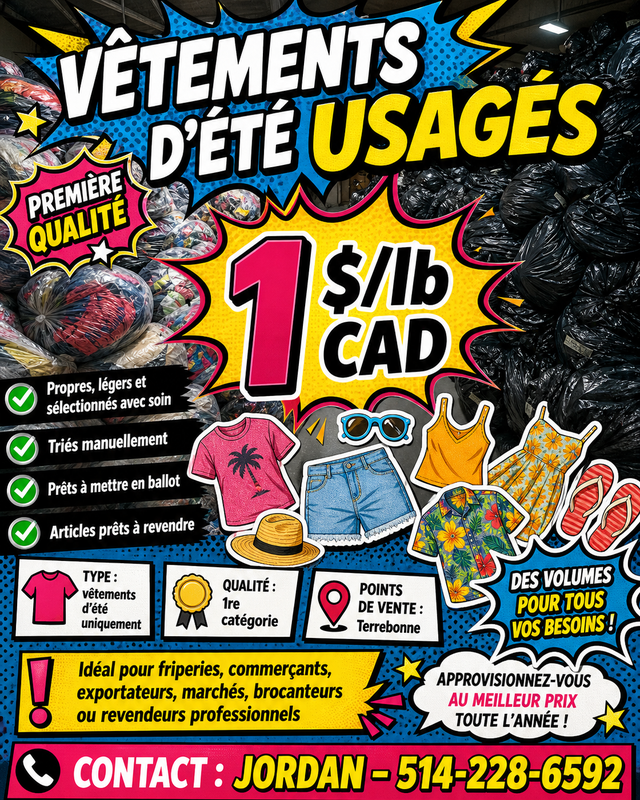 Lot de vetements ete 1$/lb — Special revendeurs