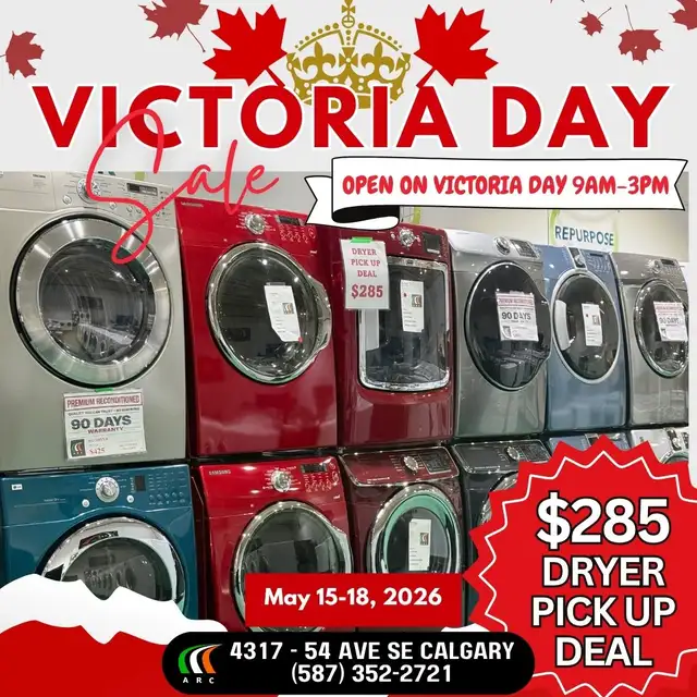 Victoria Day Liquidation Sale Dryer Pick Up Deal $285 Only!