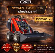 New CAEL Mini Skid Steer with Wheels certified & WarrantyCAEL