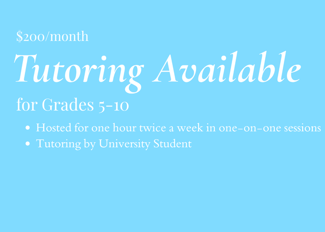 Math/English Tutoring for $200/Month by University Student