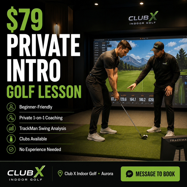 $79 Private Indoor Golf Lesson in Aurora | TrackMan Analysis