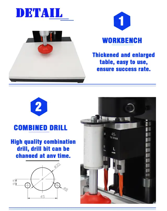 Portable Electric Hinge Drill 45-9.5 Drilling Package 027330 - Photo 6