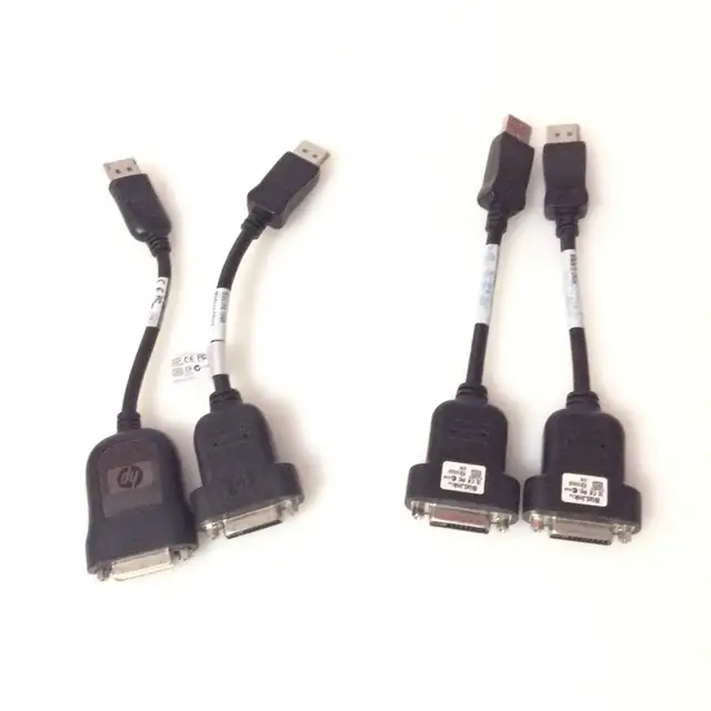 HP / BizLink DisplayPort to DVI-D Adapter Cables (Lot of 4)