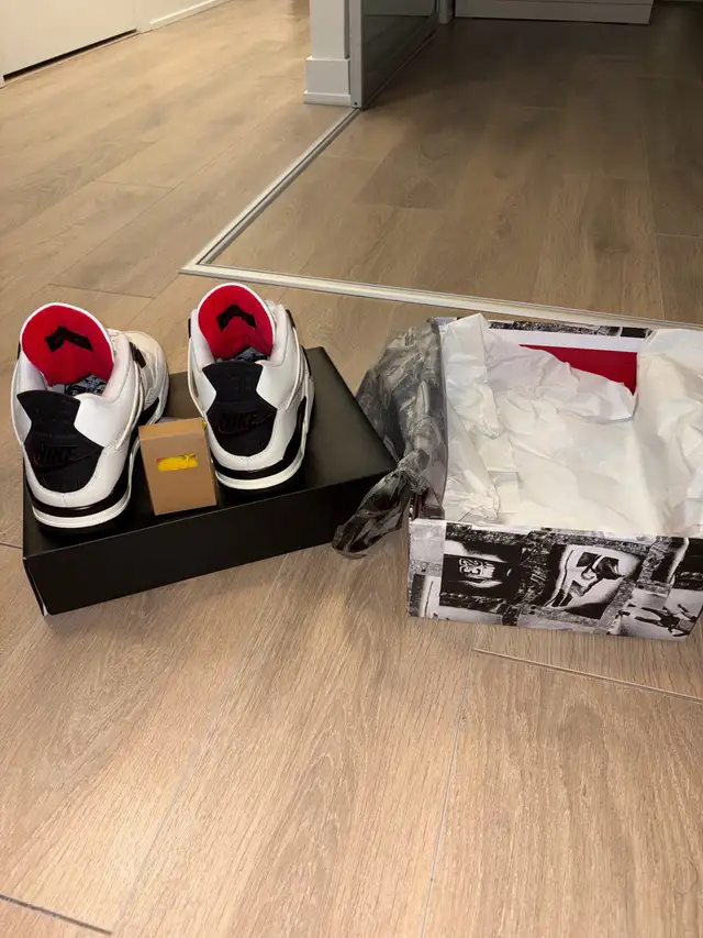 Jordan 4 Retro OG Flight Club Sail / Black - University Red - Photo 2