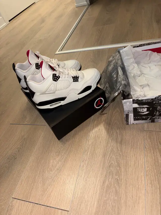 Jordan 4 Retro OG Flight Club Sail / Black - University Red - Photo 4