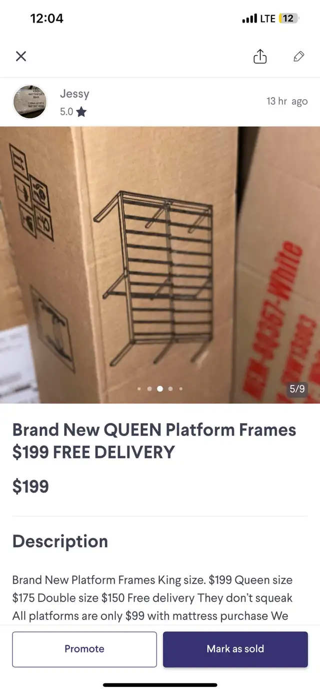 Brand New KING Platform Frames (In BOX) Free Delivery - Photo 5