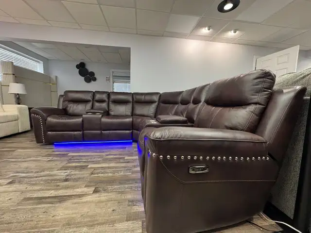 New 3 PC Power Recliner Sectional In Gel Leather Big Sale - Photo 3