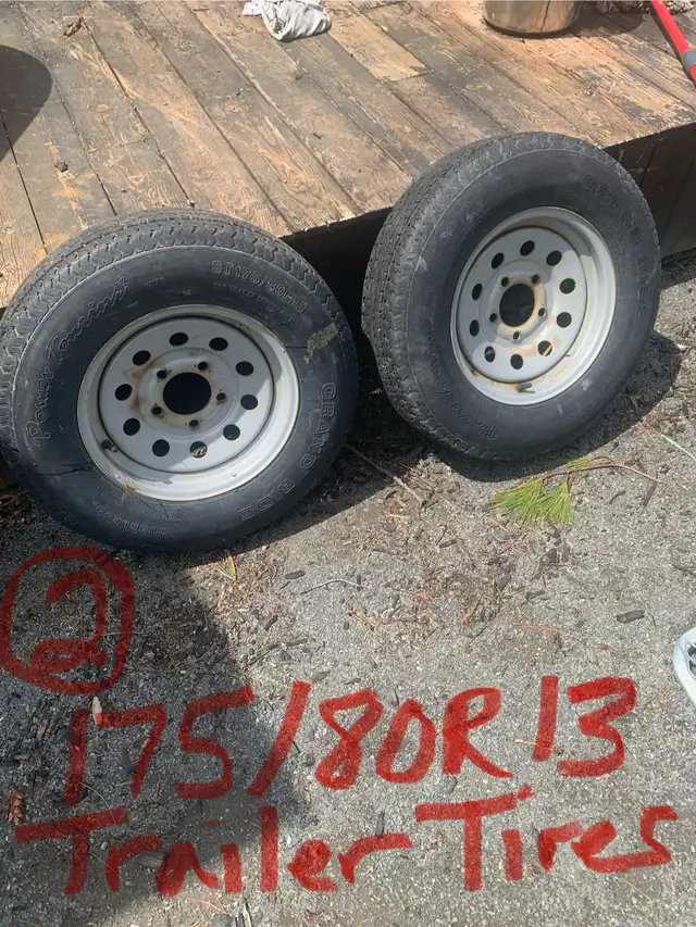 two 175/80R 13" trailer tires,perfect for spare tires 5 X 114.3
