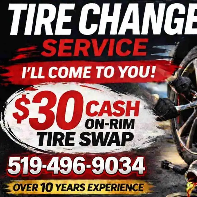 USING YOUR WINTER TIRES? -  $30 Mobile Tire Swap  - Same Day Se