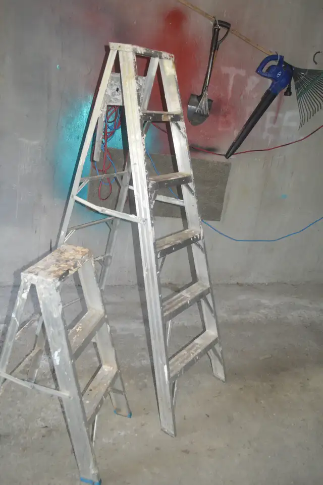Two Aluminum Professional Grade Ladders - 8 foot & 3 Foot