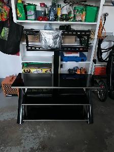 Glass stand with TV mount