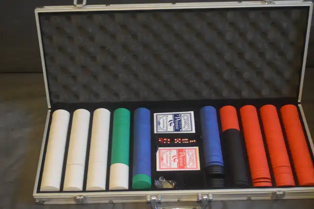 Complete Professional Poker Chip Set in Aluminum Carry Case.