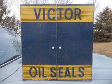 Vintage Victor oil seals cabinet ..... antique shop collectible
