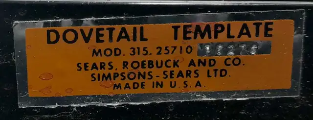 Sears Dovetail Template