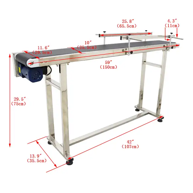 PVC Belt Conveyor Electric Conveyor 59x7.8' 230132