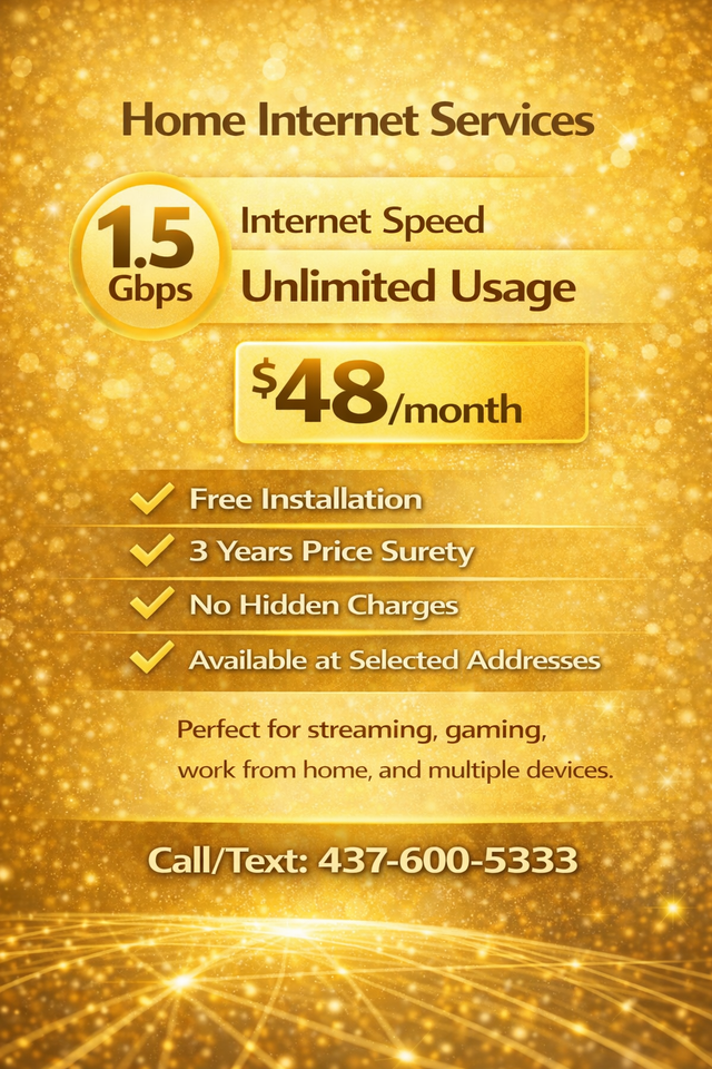 Best Home Internet - 1.5Gbps Fiber - Only $48