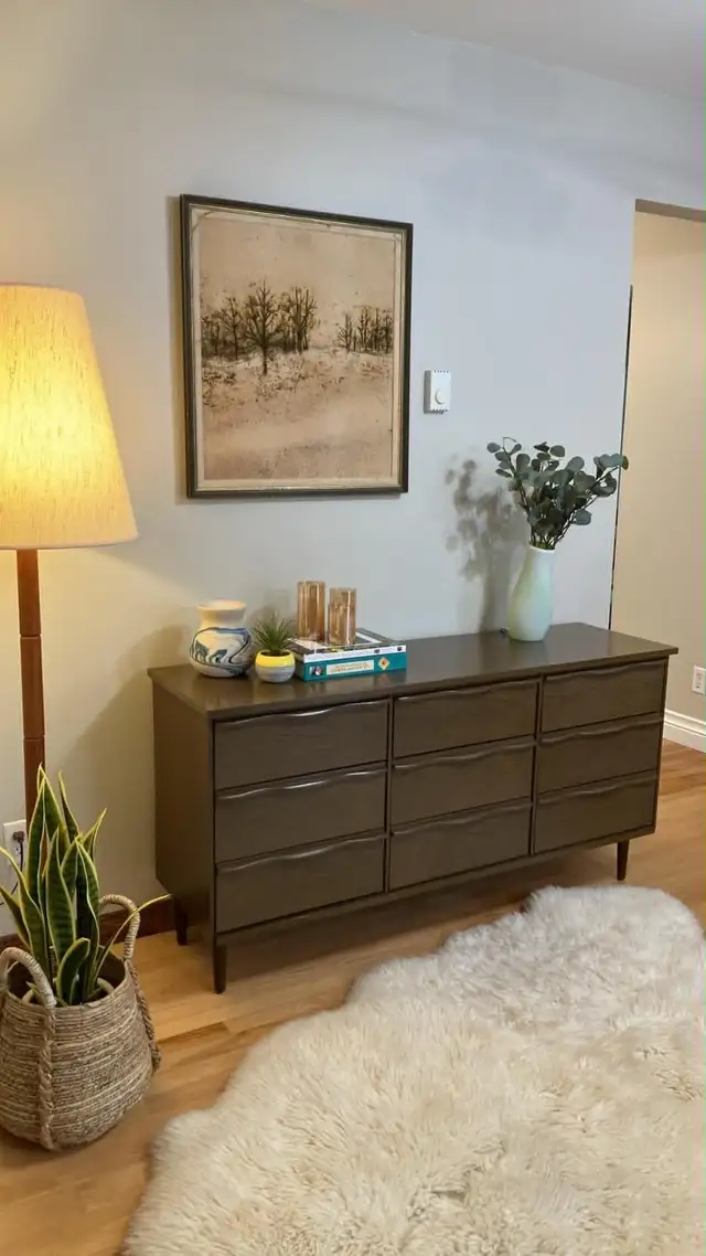 Mid century. Crédence, buffet, commode, bahut TV. Lampe teak tec - Photo 2