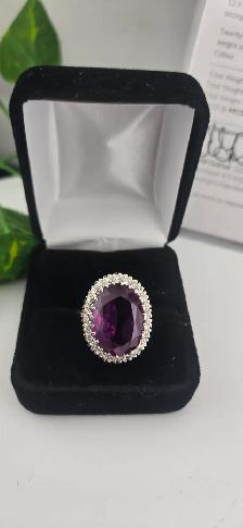 14KT Colour‐Change Sapphire Ring w/ Diamond Accents (#7496) - Photo 3