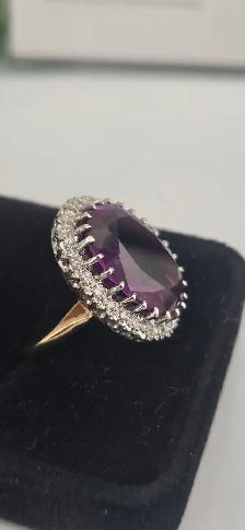 14KT Colour‐Change Sapphire Ring w/ Diamond Accents (#7496) - Photo 4