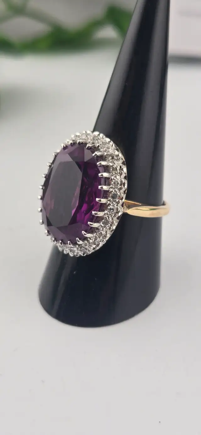 14KT Colour‐Change Sapphire Ring w/ Diamond Accents (#7496) - Photo 5