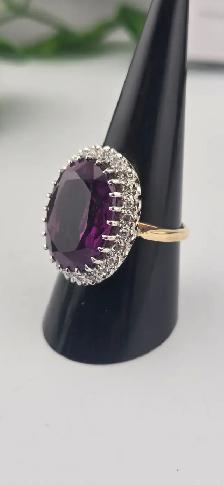 14KT Colour‐Change Sapphire Ring w/ Diamond Accents (#7496) - Photo 5