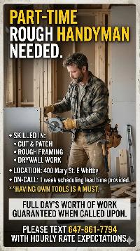 Skilled Handyman Needed – Great On-Call Work (Whitby)