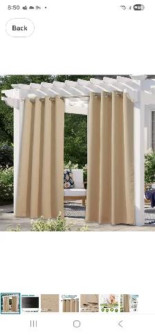 OUTDOOR CURTAINS W/LONG ROD
